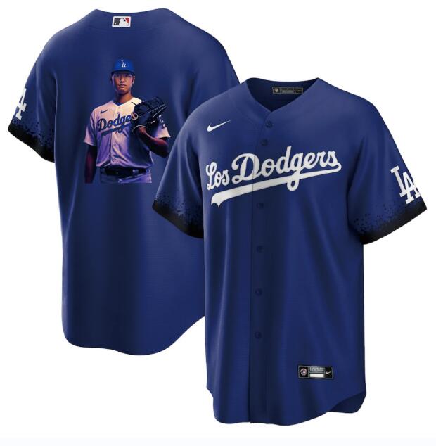 Men's Los Angeles Dodgers #17 Shohei Ohtani Blue Big Logo Cool Base Stitched Jersey Men's Los Angeles Dodgers #17 Shohei Ohtani Blue Big Logo Cool Base Stitched Jersey